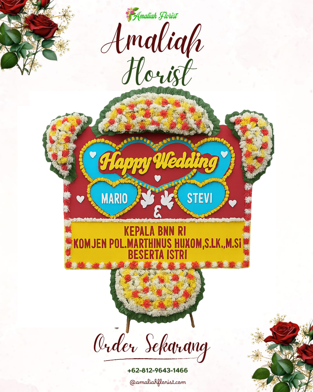 Papan Bunga Pernikahan Sukadiri